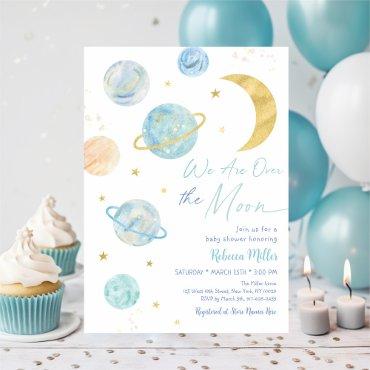 Over the Moon Blue Pastel Space