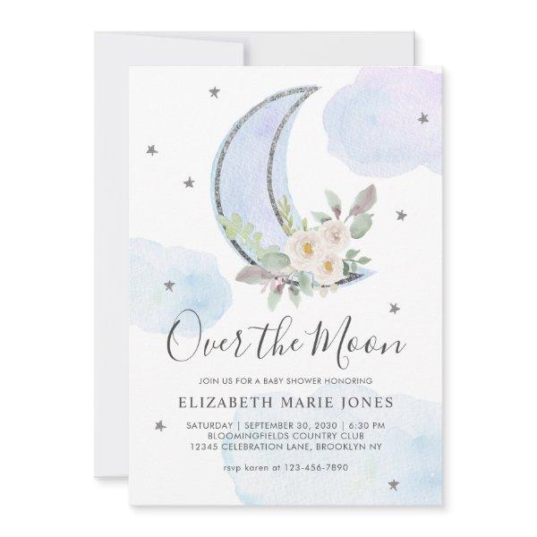 Over the Moon Blue Silver Floral Boy