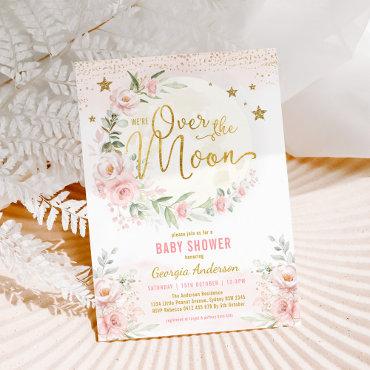 Over the Moon | Blush Pink Gold Girl