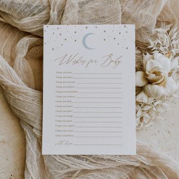 Over the Moon Boy Baby Shower Wishes for Baby