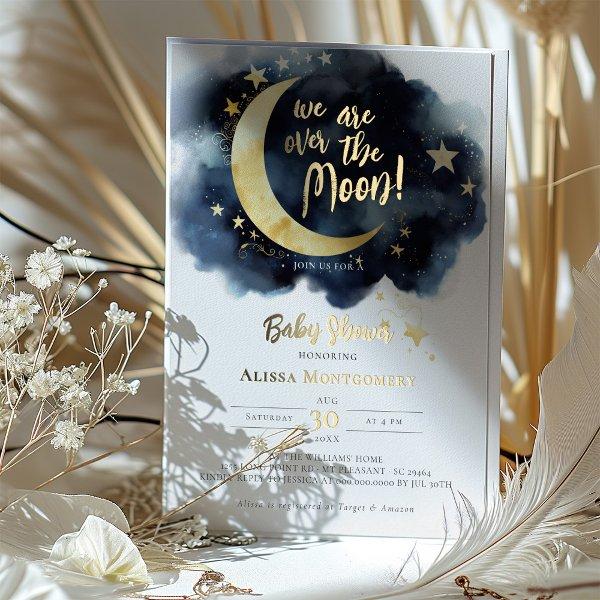 Over the Moon Celestial Baby Shower Foil Accents Foil