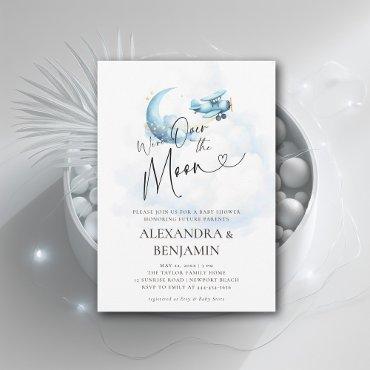 Over the Moon Clouds Airplane Coed Baby Boy Shower