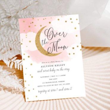 Over the Moon Gold Stars Pink