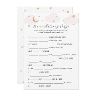 Over the Moon Name that Song Baby Shower Game Card