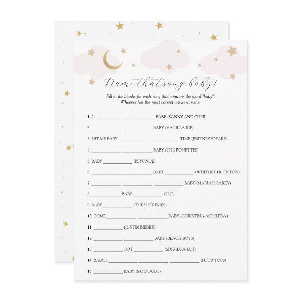 Over the Moon Name that Song Baby Shower Game Card