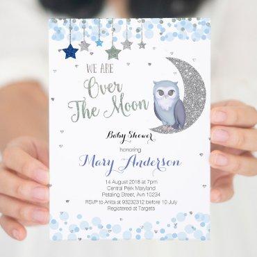 Over the Moon Owl  Blue