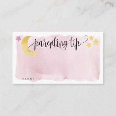 Over the Moon, Pink Parenting Tip Jar Advice Card
