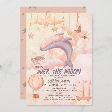 Over the Moon Pink Whale Boho Girl