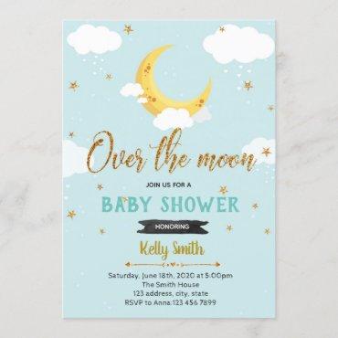 Over the moon shower party invitation