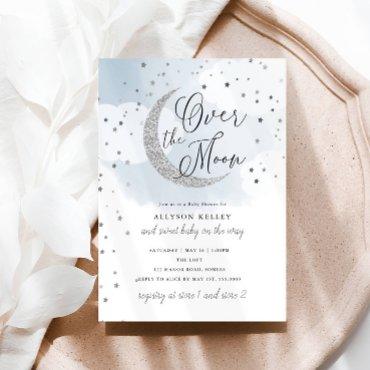 Over the Moon Silver Stars Blue