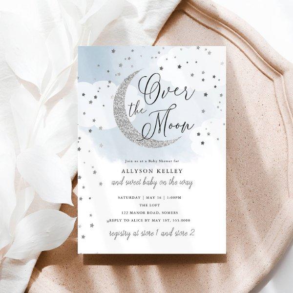 Over the Moon Silver Stars Blue