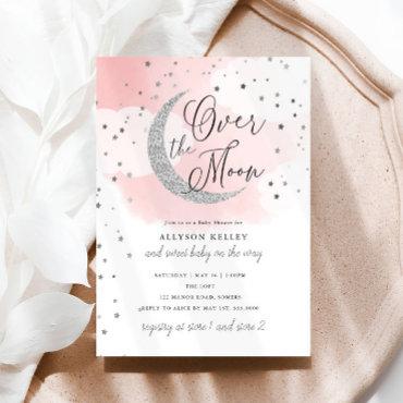 Over the Moon Silver Stars Pink