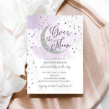 Over the Moon Silver Stars Purple