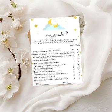 Over the moon theme|Over or under baby shower game