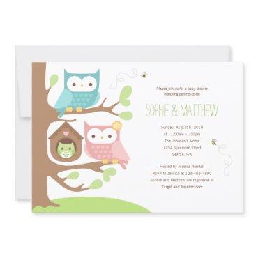 Owl Family on a Tree