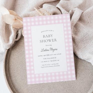Pale Pink Gingham Classic Girls