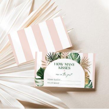 Palm beach pink stripe how many kisses bridal game enclosure card