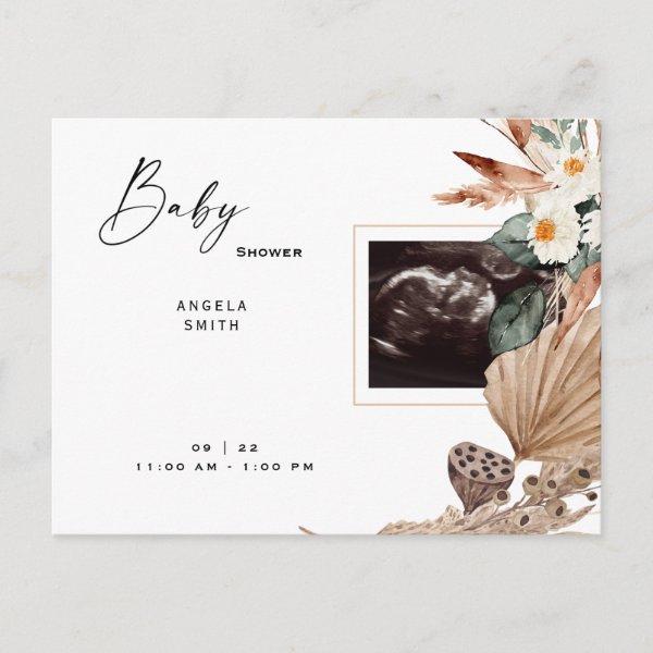 Pampas Covered Ultrasound Baby Shower   Postcard