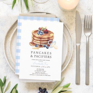 Pancakes & Pacifiers Blue Gingham Boy