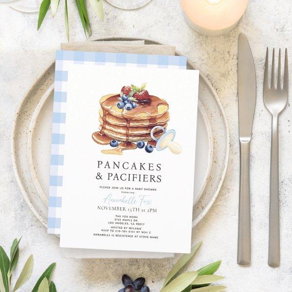Pancakes & Pacifiers Blue Gingham Boy