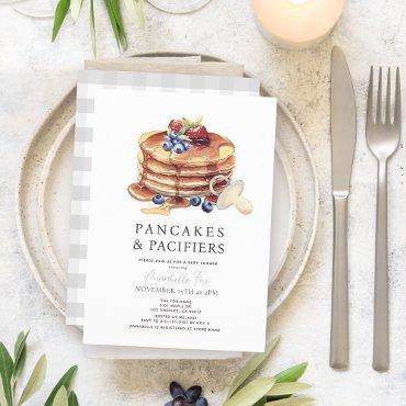 Pancakes & Pacifiers Gray Gingham