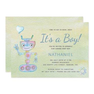 Pastel blue cute robot it's a boy