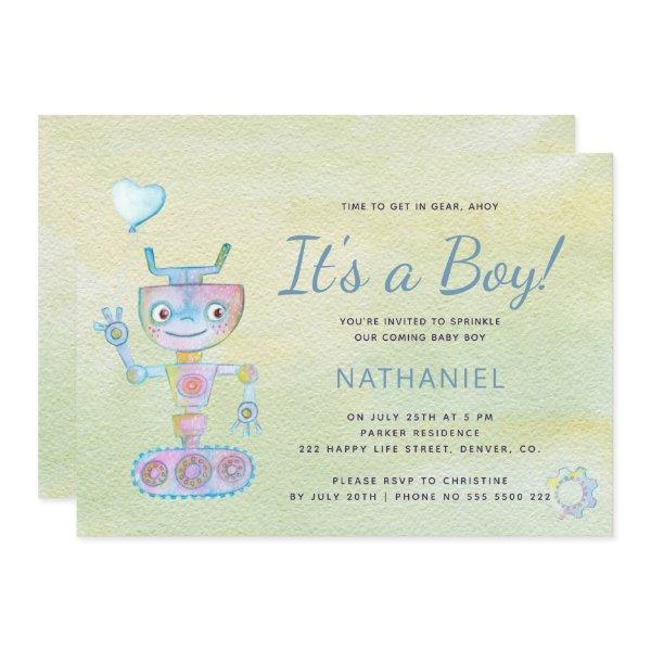 Pastel blue cute robot it's a boy
