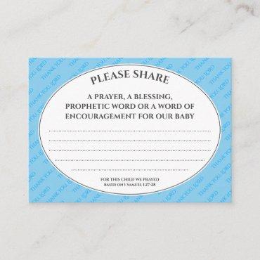 Pastel Blue PROPHETIC PRAYER For Baby Shower Enclosure Card