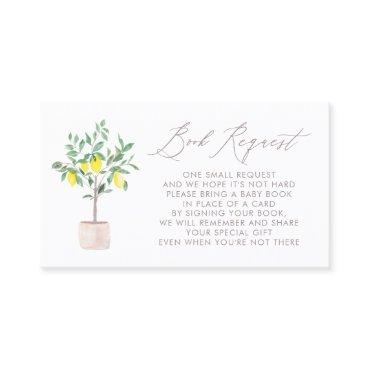 Pastel Lemon Tree Baby Shower Book Request Card