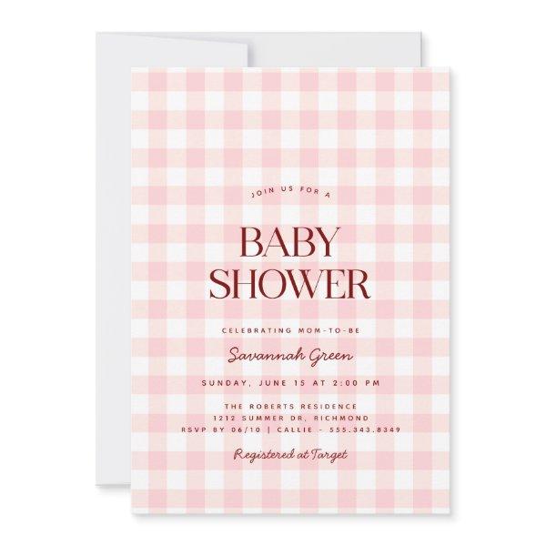 Pastel Pink Gingham | Summer Picnic