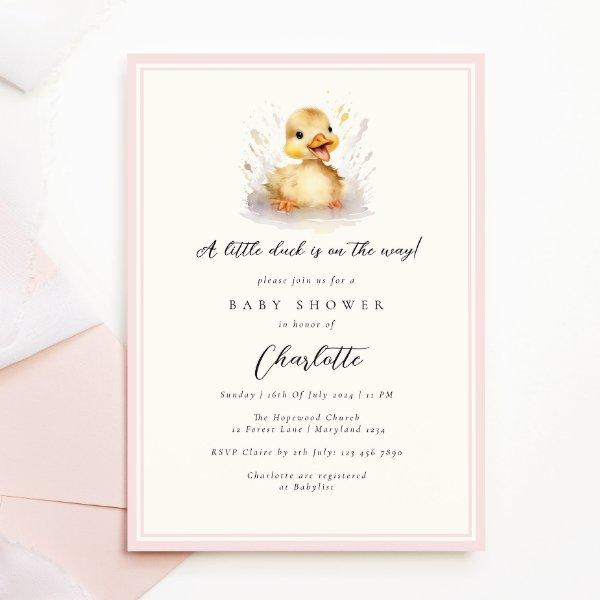 Pastel Pink Little Duck