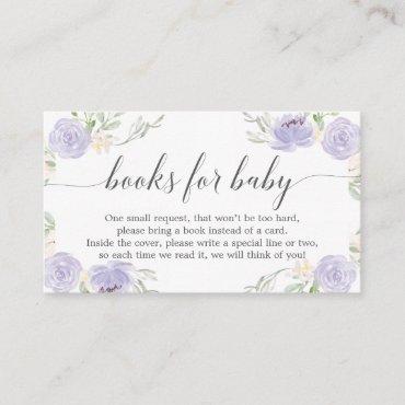 Pastel Purple Book Request Baby Shower Invitation