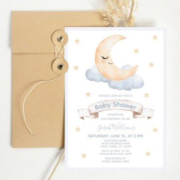 Pastel Watercolor Moon & Stars Script