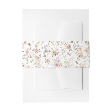 Pastel Wildflower Butterfly Garden Pattern  Belly Band