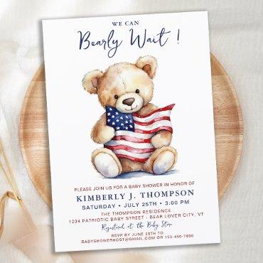 Patriotic Teddy Bear Red White Blue