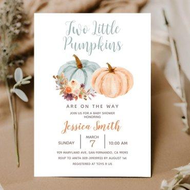 Peach & Blue Mint Two Little Pumpkin