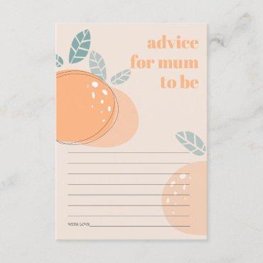 Peach Blush Orange Advice For Mum Baby Shower Enclosure Card