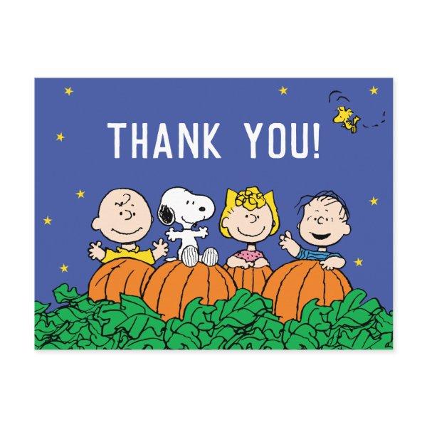 Peanuts | Pumpkin Baby Shower Thank You Holiday Postcard