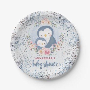 Penguin Boy Baby Shower Paper Plates