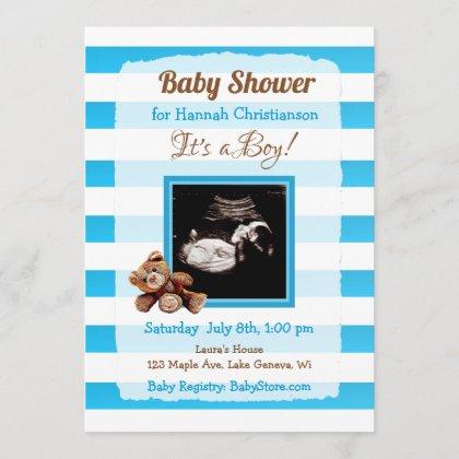 Personalized Ultrasound Picture Baby Shower Invitation