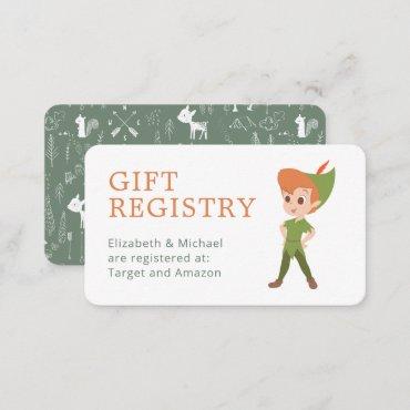 Peter Pan Baby Shower Gift Registry Enclosure Card