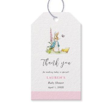 Peter Rabbit Baby Girl Shower thank you  Gift Tags