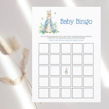Peter Rabbit Baby Shower Bingo Game Card
