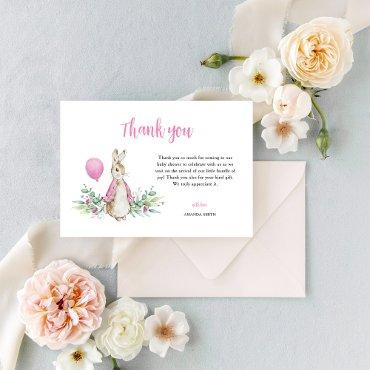 Peter Rabbit Baby Shower Thank You Card
