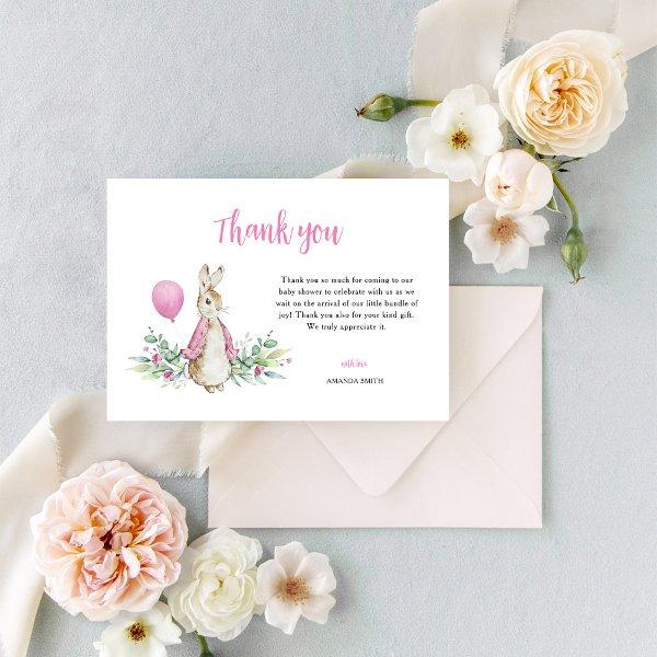 Peter Rabbit Baby Shower Thank You Card