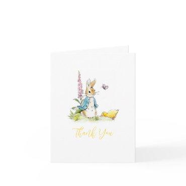 Peter Rabbit gender neutral Baby shower folded  Thank You Card