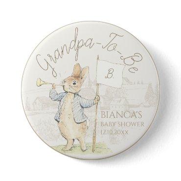 Peter the Rabbit Some Bunny Baby Shower Grandpa to Button