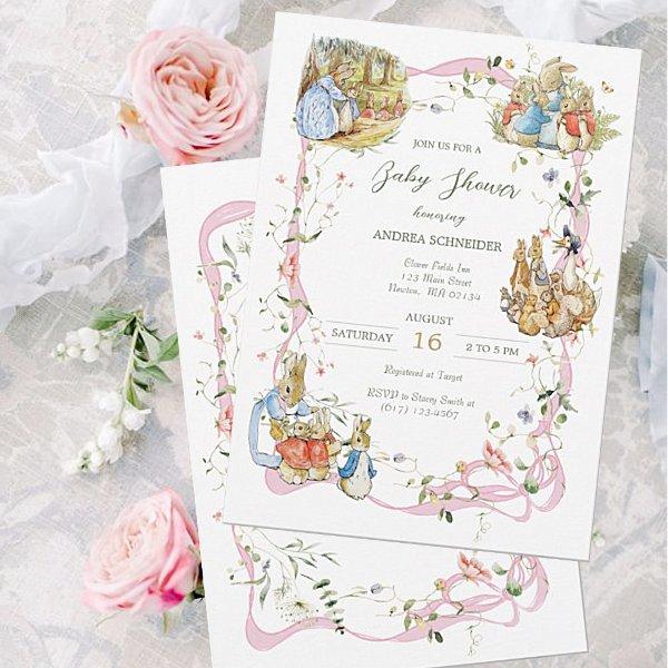 Peter the Rabbit  Wildflower Ribbon Baby Shower