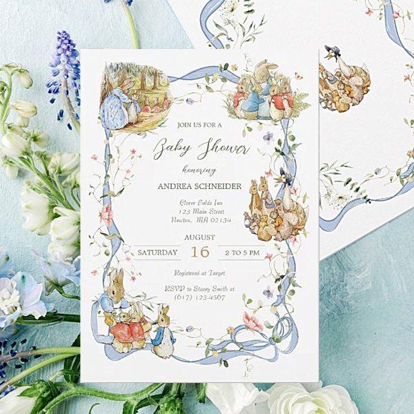 Peter the Rabbit  Wildflower Ribbon Baby Shower