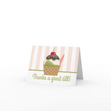Pickles and Ice Cream Baby Shower Thank You Card